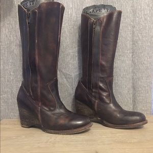 Brown leather mid-calf boots (size 7.5)